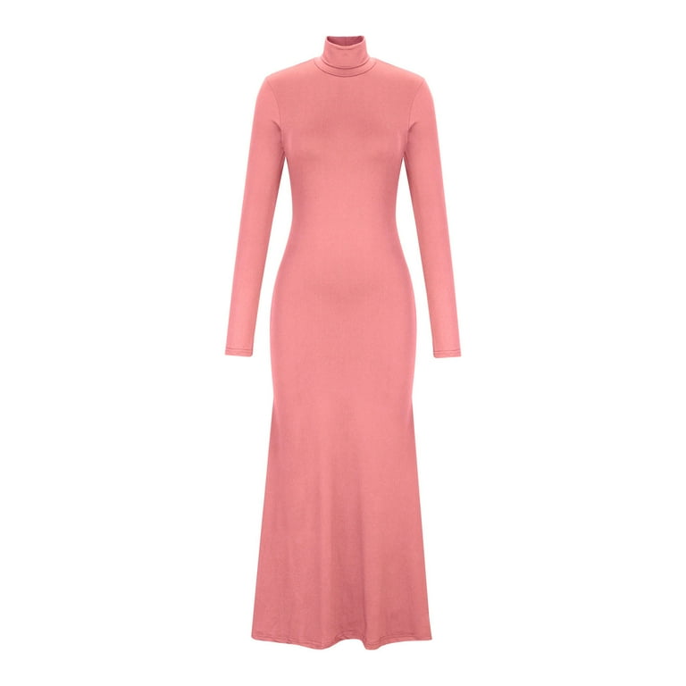 Oksale Sexy Bodycon Mermaid Dresses for Women Trendy Turtleneck Formal Dress  Slim Fit Long Sleeve Evening Dresses Elegant Night Out Dress Pink XXL -  Walmart.com