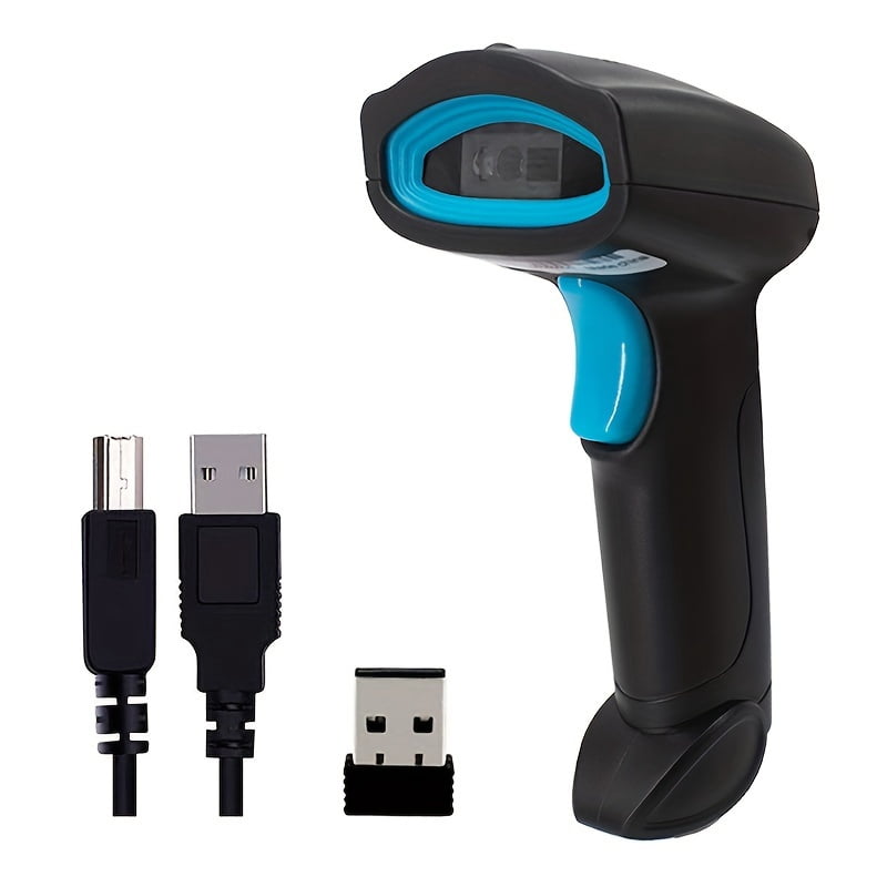1D 2D Barcode Scanner Wired/ Wireless QR Code Reader for POS System, Cordless Scanner for Warehouse Inventory Shop