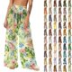 thumbnail image 1 of Pincandy Women Mesh Boho Beach Pants See Through Sheer Swimsuit Bikini Bottom Cover up Party Elastic High Waist Wide Leg Pants, 1 of 7