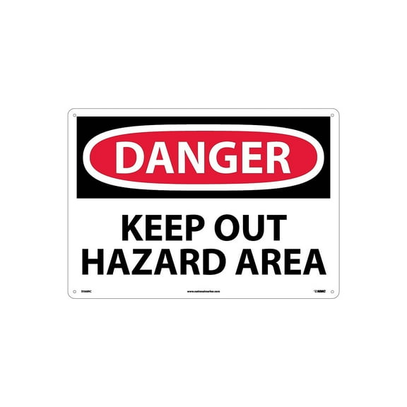 National Marker Danger Keep Out Hazard Area 14X20 Rigid Plastic Danger Sign D568RC