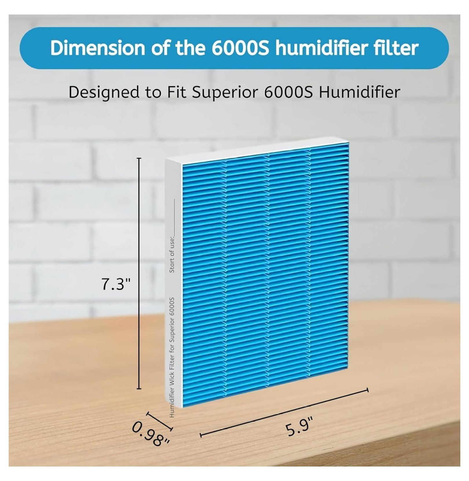 6000s Wick Humidifier Filter Replacement for Superior 6000S Smart Evaporative Humidifier, 16 Pack