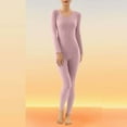thumbnail image 6 of Thermal Underwear Set for Women Fleece Winter Warm Long Sleeve Pullover Base Layer Cold Weather Pajams Sets (M, Pink), 6 of 6