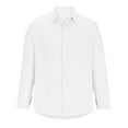 thumbnail image 5 of Iugvhana Casual Shirts for Men Solid Color Turn-down Collar Button Long Sleeve Business Shirt Blouse with Pocket White S, 5 of 6