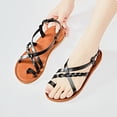 thumbnail image 5 of Ataiwee Women's Flat Slide Sandals - Fashion Casual Braided Toe Ring Cute Summer Shoes., 5 of 6