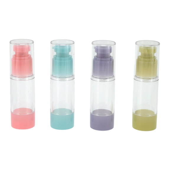 Unique Bargains 4 Pcs Travel Container Set Reusable Travel Bottles Set Pink Yellow