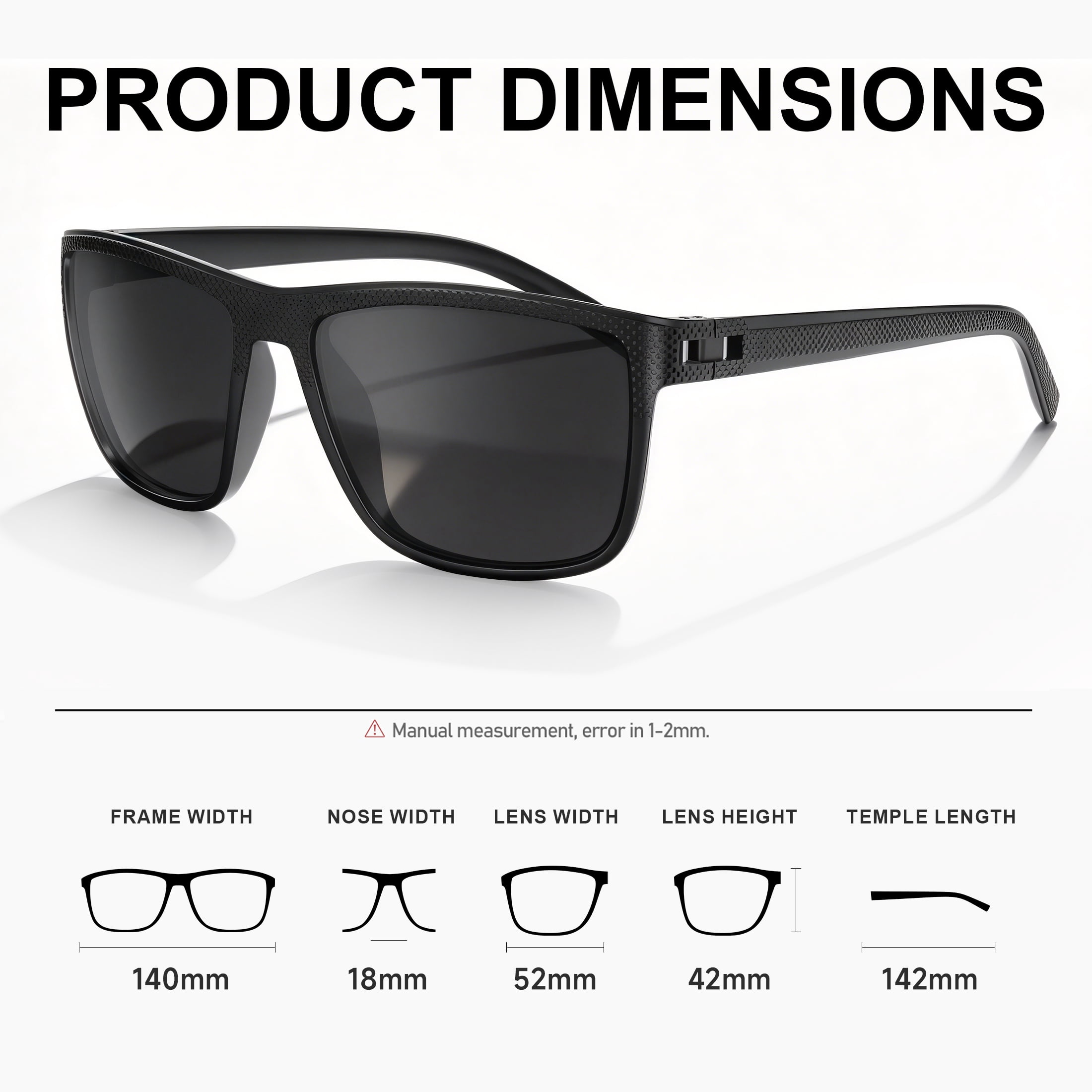 AOMASTE Polarized Sunglasses for Men Square Lightweight Frame Sun Glasses UV400 Protection for Driving Fishing Golf