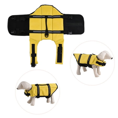 Pets Dog Life Jacket Buoyant Secure Float Vest Outdoor Water Swimming Safety Preserver Adjustable Reflecting Padding (Best Dog Life Jacket Uk)