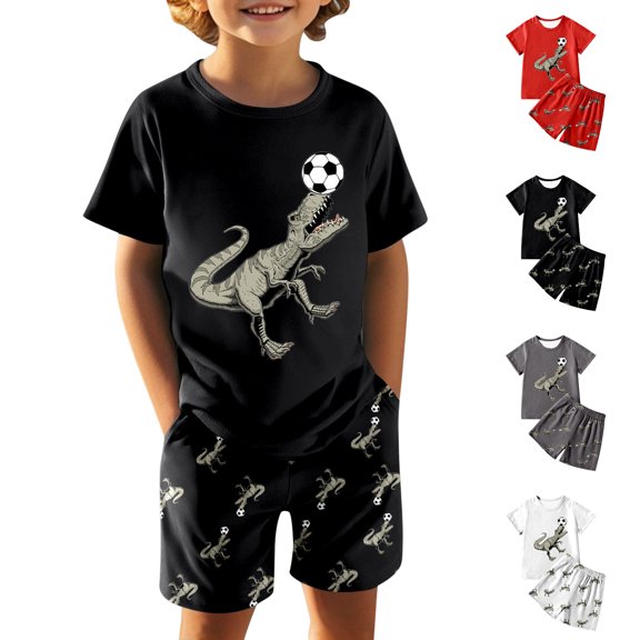 WELOIJEVBE Boys 2 Piece Outfits Casual Child Boys Spring Summer Short Sleeve T-Shirt and Shorts clothes for boys 4-5 Years