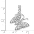 thumbnail image 2 of 925 Sterling Silver Rhodium Plated Cubic Zirconia Butterfly Shaped Pendant, 2 of 2