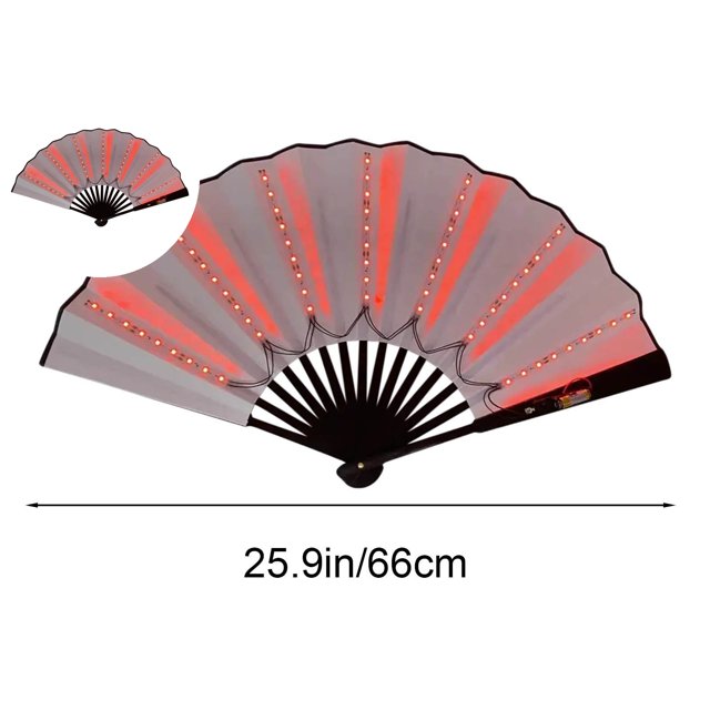 Dvruxg LED Glowing Hand Held Folding Fan Stage Performance Show Light Up Fan Birthday Party Dance Gift Wedding Night Bar Club Fluorescent Props
