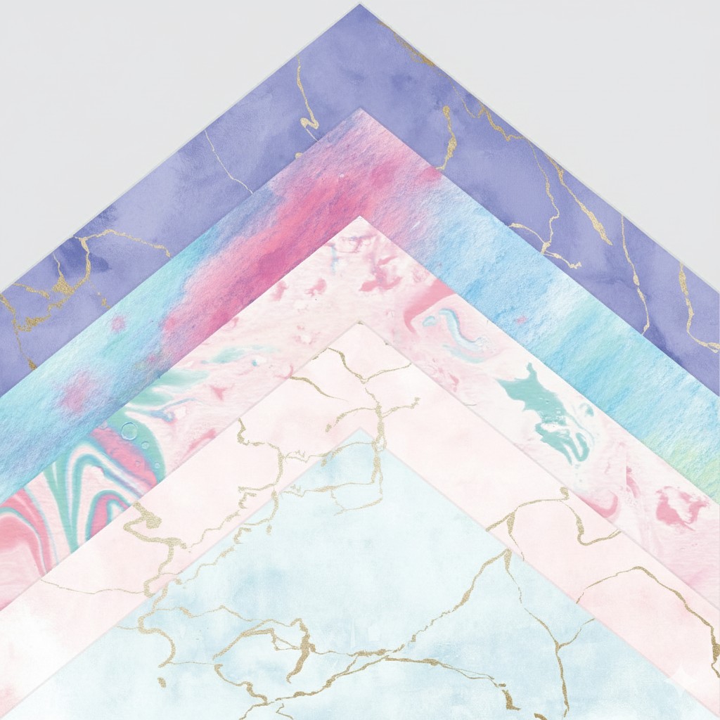 Roobee by Mara Mi Marble Paper Pad 12" x 12" - 24 lb/ 100 GSM, 50 sheets