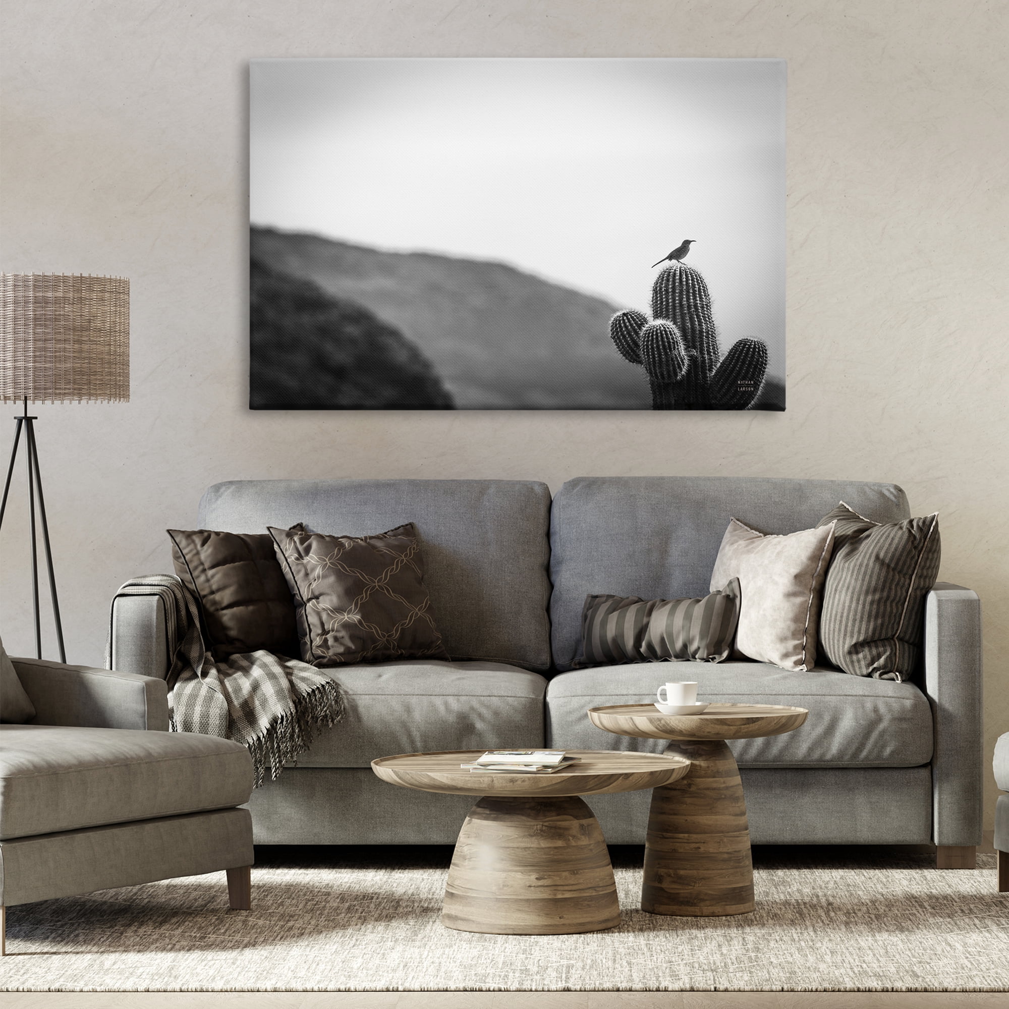 Stupell Industries On Guard Bird & Cactus Landscape & Nature Photography Wrapped Canvas Art Print Wall Art, 45 x 30
