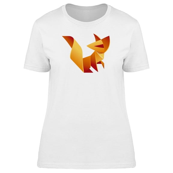 Beautiful Orange Origami Fox Tee Women's -Image by Shutterstock