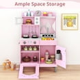thumbnail image 6 of INFANS Kids Kitchen, Wooden Pretend Playset with Adjustable Heights Realistic Sounds Ice Maker Microwave Oven, Toddler Cooking Toy Gift for Boys Girls Aged 3+, 6 of 10