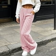 thumbnail image 6 of Lolmot Wide Leg Lounge Pants Women Fashion Ribbed Knit Loose Fit Sweat Pants with Drawstring Stretch Autumn Pajama Pants, 6 of 9