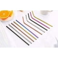 thumbnail image 2 of 20pcs Reusable Drinking Straw Eco-Friendly Stainless Steel Straws Set Metal Colorful Straws Bar Party Accessory, 2 of 5