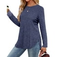 thumbnail image 2 of Fantaslook Long Sleeve Shirts for Women Casual Tunic Tops Dressy Crew Neck Pullover Fall Lightweight Sweaters for Women, 2 of 7
