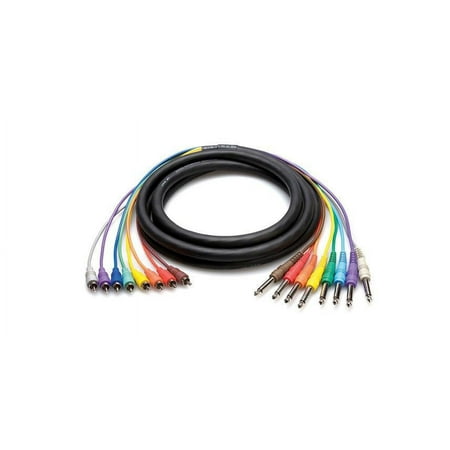UPC: 0728736011410 | Hosa CPR800 Series 8 Channel RCA to 1/4  Phone Plug Snake (6.6 ft)
