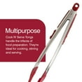 thumbnail image 6 of Zyliss Cook N Serve Silicone Tipped and Stainless Steel Tongs, 13 inch, Red & Silver, 6 of 7