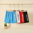 thumbnail image 3 of Fdqin Boys Shorts 4 Pcs Mesh Athletic Basketball Short Elastic Waist Workout Casual Jogger Short Activewear Grey Blue Red Black 5-6 Years, 3 of 9