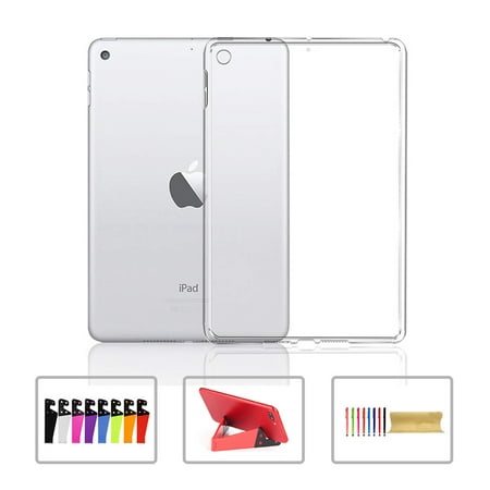 Ultra Lightweight Soft Rubber Clear Transparent Case Cover With a Phone/Tablet Stand For iPad mini 5