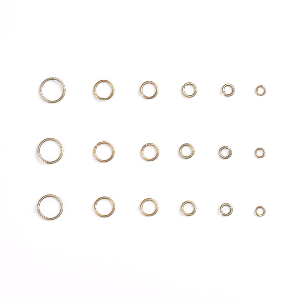 500gs Brass Open Jump Rings Round Bronze 4~10x0.8~1mm Inner Diameter: 2.4~8mm