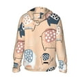 thumbnail image 3 of Uemuo Cute Ink Drawn Elephants Pattern Women's Full Zip UPF 50+ Sun Protection Hoodie Jacket Long Sleeve Sun Shirt Hiking Outdoor Performance with Pockets-, 3 of 9