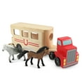 thumbnail image 4 of Melissa & Doug Horse Carrier Wooden Vehicle Play Set With 2 Flocked Horses and Pull-Down Ramp, 4 of 9