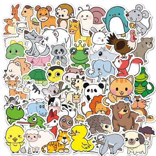 50pcs Cartoon Animal Stickers - For Phone and Books