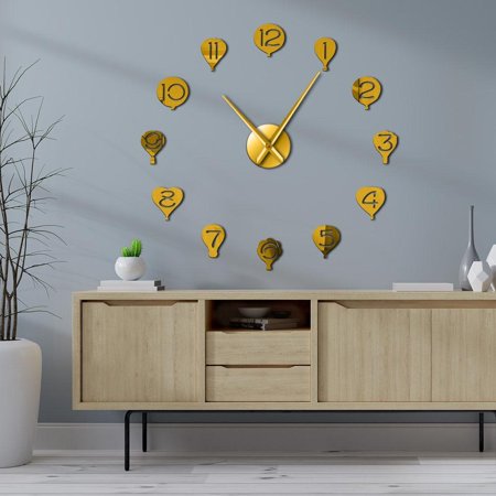 Floating Hot Air Balloon Wall Art DIY Giant Wall Clocks Kid Room Nursery Silent Movement Decorative