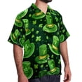 thumbnail image 2 of Saint Patrick's Day Men's Button Down Spread Collar Casual Printed Short Sleeve Summer Beach Unisex Shirts, 2 of 6