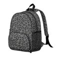 thumbnail image 2 of Black and Gray Leopard Print Backpack for School, Cute School Bag with Adjustable Shoulder Straps and Padded Back, 13.8"x11.4"x6", 2 of 5