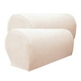 thumbnail image 6 of Set Of 2 Armrest Covers, Stretch Arm Couch Arm Rest Cover Anti-Slip Spandex Sofa Arm Caps Slipcovers - Beige, as described, 6 of 8