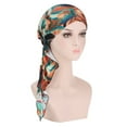 thumbnail image 1 of Foulard Pré-Noué à Imprimé Floral pour Femmes avec Pompon, Bandeau Extensible, Accessoires pour Cheveux, 1 of 10