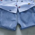 thumbnail image 4 of Odeerbi 6M-5Y Niños Trajes de Verano Algodón Manga Corta Camisa Jeans Pantalones Cortos Conjunto Coche Impreso Camisa Denim Pantalones Cortos Dos Piezas, 4 of 9