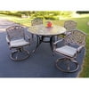 Oakland Living Stone Art 5 Piece Metal Patio Dining Set in Bronze