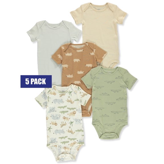 Baby Boy Carter's 5-Pack Short Sleeve Animals Bodysuits Color: Multi Size: NEWBORN