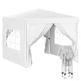 thumbnail image 1 of Outsunny 10' x 10' Pop-Up Canopy Tent, Sidewalls, Carry Bag Included, White, 1 of 10