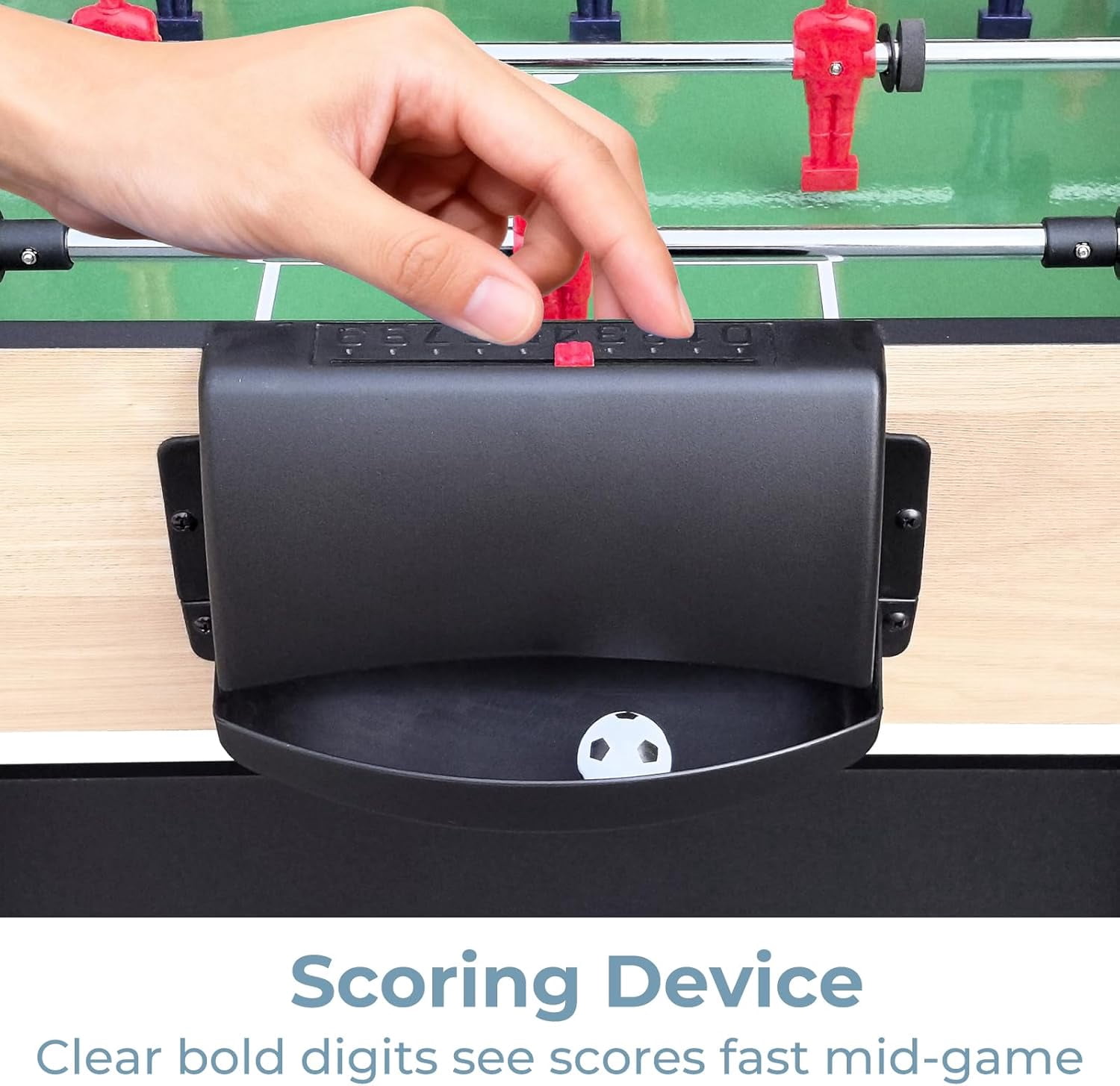 Kosevpou  Foosball Table, 55/52/48 Large Size Soccer Game Tables for Adults & Kids, Table Games Includes 2 Foldable Cup Holders & 2/4 Balls with Sturdy Leg Levelers