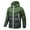 Army Green, variant on Mens Quilted Puffer Jacket Color Block Thickened Winter Long Sleeve Hooded Coats Warm Padded Outwear Tops with Pocket