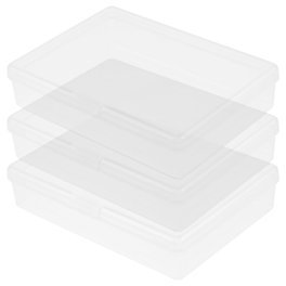 BOÎTE DE RANGEMENT en plastique transparent avec couvercle à charnières BOÎTE DE RANGEMENT en plastique transparent avec couvercle à charnières