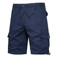 thumbnail image 2 of Kovlvoll Mens Cargo Shorts Casual Button Zipper Elastic Waist Summer Outdoor Hiking Short Pants with Multi Pockets, 2 of 7