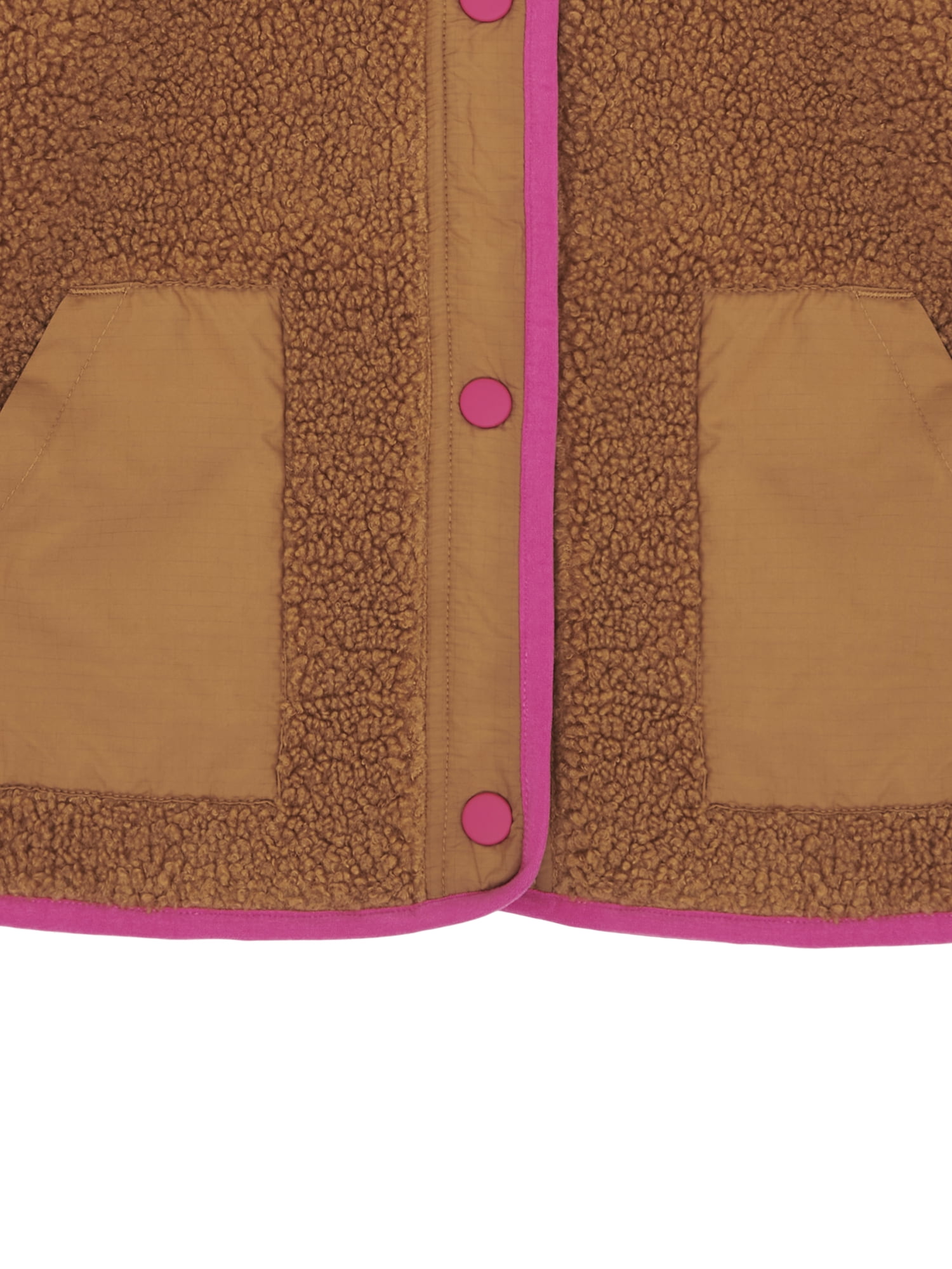 Wonder Nation Big Girls Boucle Mixed Media Jacket, Sizes 4-18