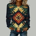 thumbnail image 2 of Miqool Western Vintage Print Sweatshirts for Women Long Sleeve Crewneck Casual Loose Pullover Sweatshirt Top, 2 of 4