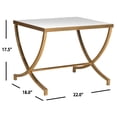 thumbnail image 4 of SAFAVIEH Maureen Glass Top Gold Leaf Accent Table Gold / Mirror, 4 of 5