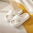 thumbnail image 3 of Zapatillas de lino de pana para mujer, pantuflas de algodón y lino antideslizantes para interiores, para el hogar, para las cuatro estaciones, novedad de 2024, 3 of 5