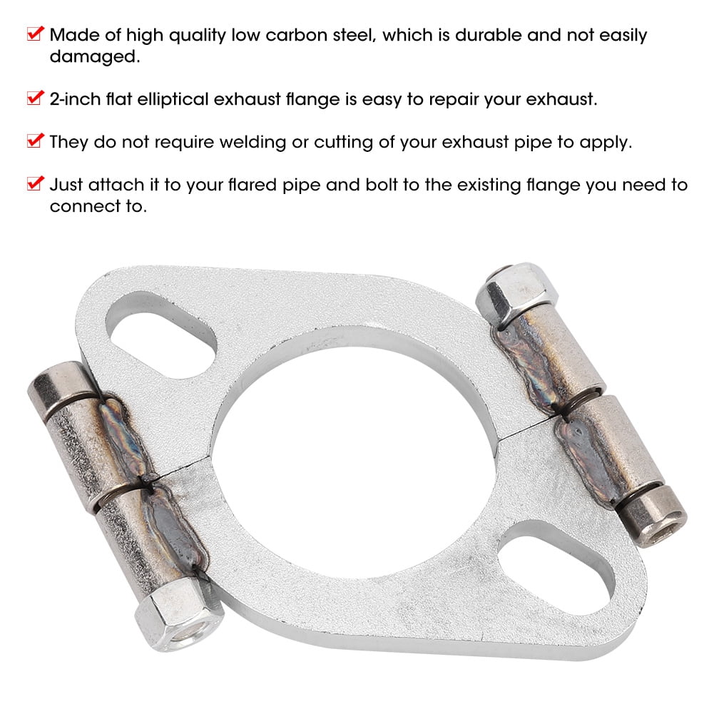 EZSPTO Exhaust Flange,Split Exhaust Flange,2inch Flat Oval Split Repair