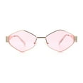 thumbnail image 3 of Hipster Diamond Shape Hustler Metal Rim Retro Fashion Sunglasses Gold - Pink, 3 of 7