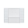 thumbnail image 5 of Murphy Bed Frame, Queen Size Murphy Bed with Desk and Bookshelf, Wooden Bed Frame with Two Sides Open Storage Shelf, Saving Space, No Spring Box Needed, White, 5 of 9