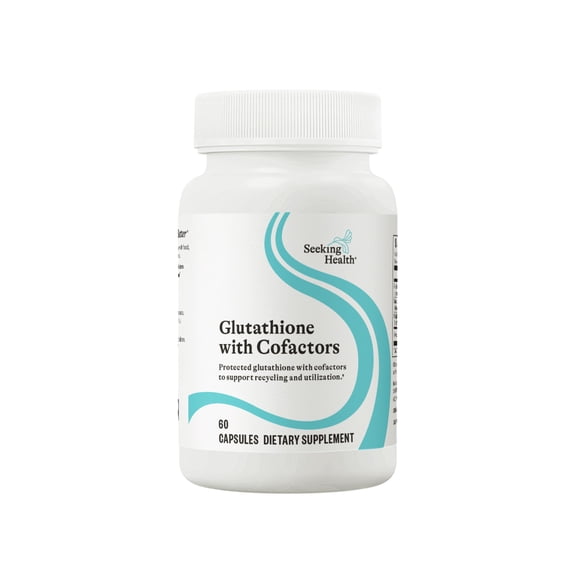 Seeking Health Glutathione Plus, 100 mg S-Acetyl-L Glutathione with Cofactors, Immune and Detoxification Support, Liver Health, Antioxidant and Free Radical Support, Vegetarian (60 Capsules)